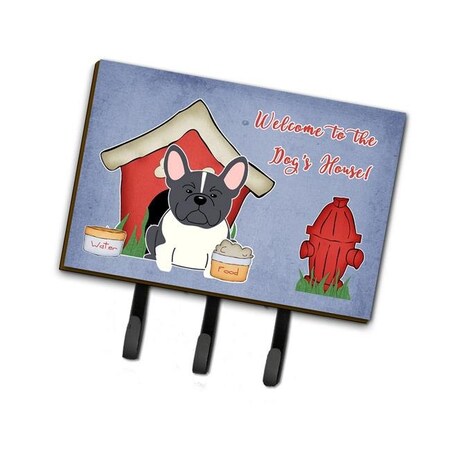 Carolines Treasures Carolines Treasures BB2766TH68 Dog House Collection French Bulldog Black & White Leash or Key Holder BB2766TH68